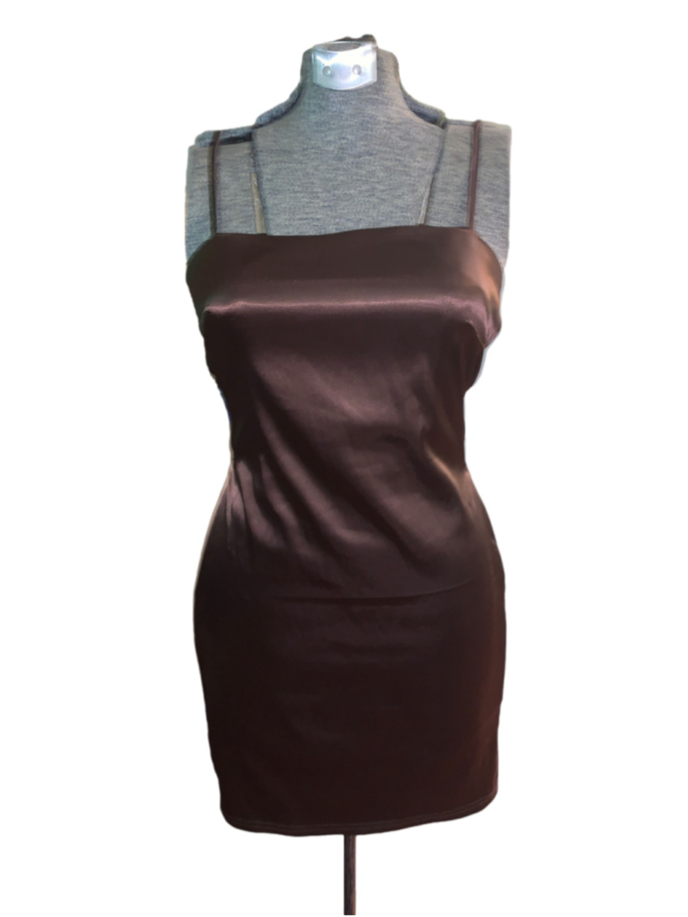 Women's Privy Brown Satin Mini Dress Size M